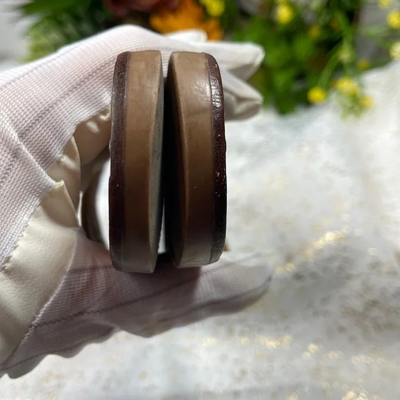 Tory Burch shoes Flip flops sandals Thora flats tan gold - Picture 9 of 14